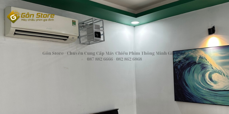 Hoàn thiện combo: Máy chiếu Dangbei Emotn N1 & Màn chiếu điện treo tường tại Gôn Store HCM