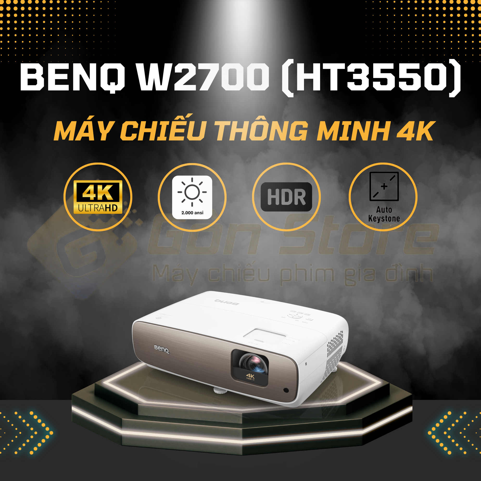 Máy chiếu BenQ W2700 (HT3550) giá tốt nhất tại Gôn Store HCM