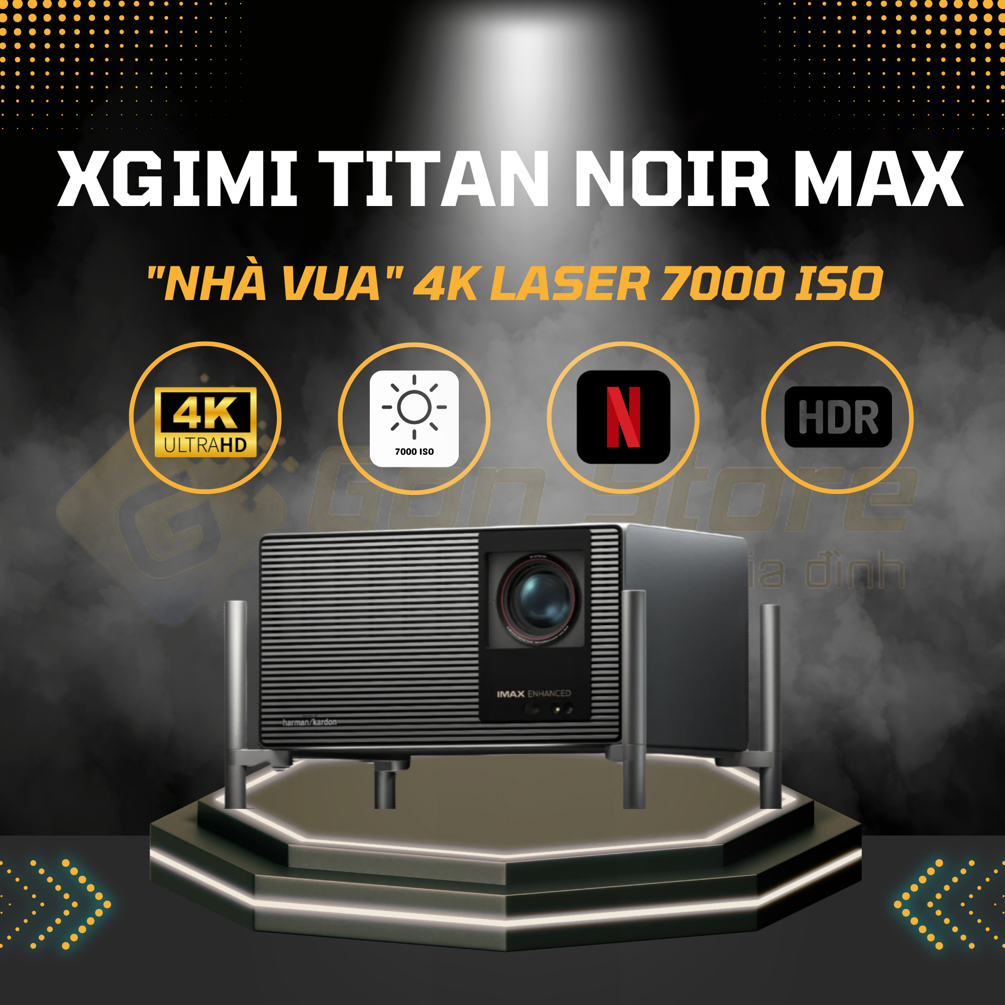 Máy Chiếu XGIMI Titan Noir Max: "Nhà Vua" 4K Laser 7000 ISO Siêu Flagship Cho Rạp Phim Hi-End