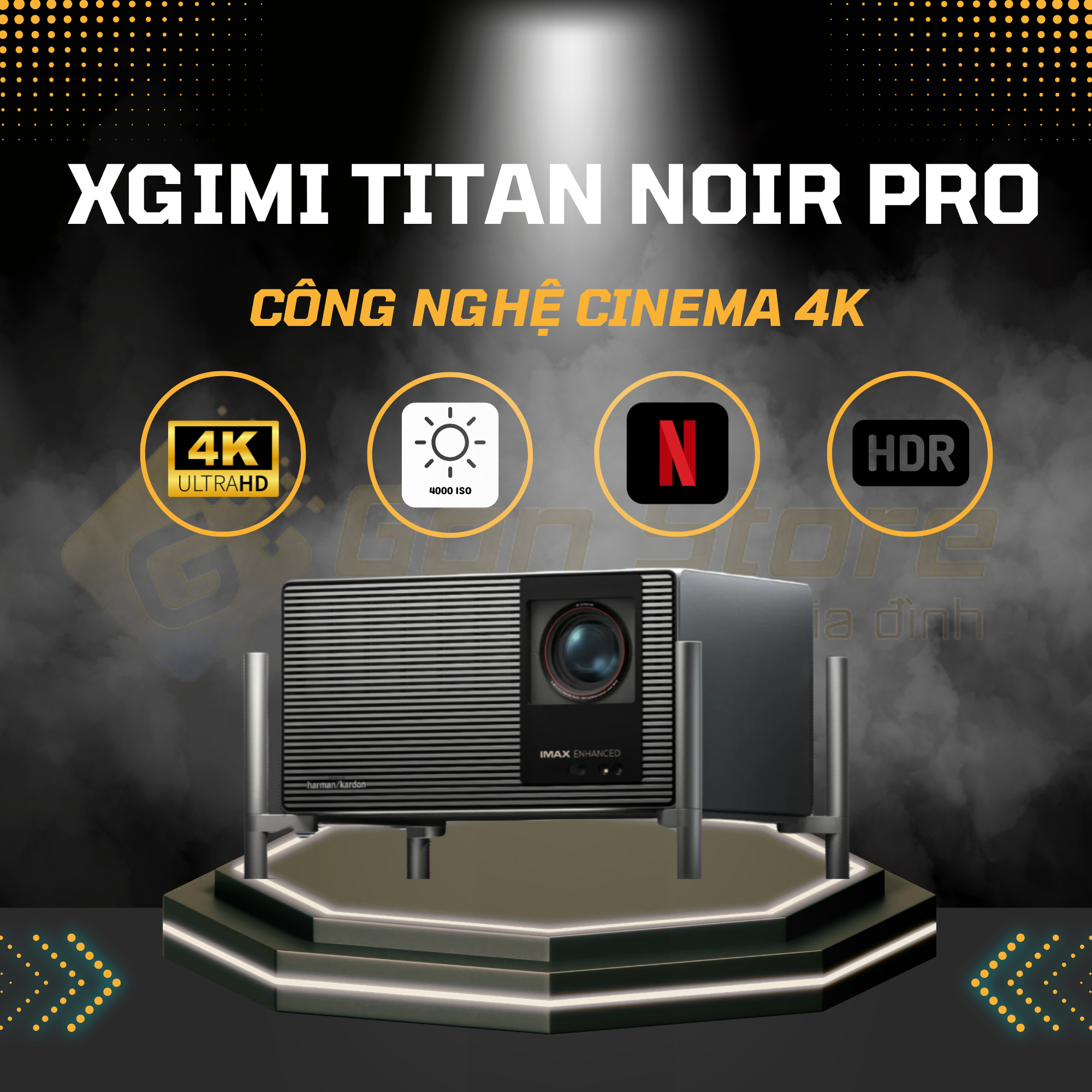 Máy Chiếu XGIMI Titan Noir Pro: Sự Cân Bằng Hoàn Hảo Giữa Công Nghệ Cinema 4K Và Nghệ Thuật Lắp Đặt
