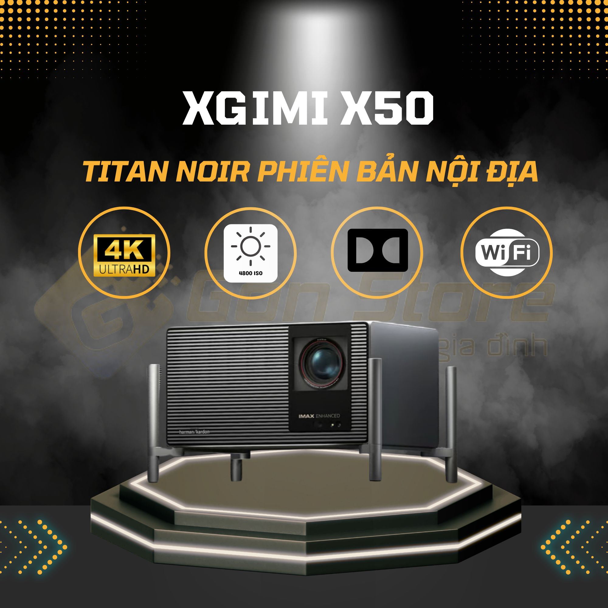 Máy chiếu XGIMI X50 (Titan Noir Bản Nội Địa) : "Quái vật" Giải Trí 4K Với Công Nghệ Dual Light 2.0 Đột Phá